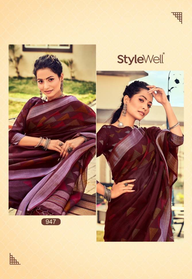 Anupama Vol 5 By Stylewell Linan Printed Sarees Wholesale Suppliers In Surat